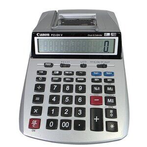 Canon P23-DH V Clock Calendar 2 Color Printing Calculator Tested & Works